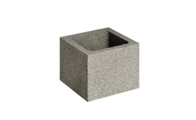 Element pilier 27,5 x 27,5 x 25 cm coloris Gris beton
