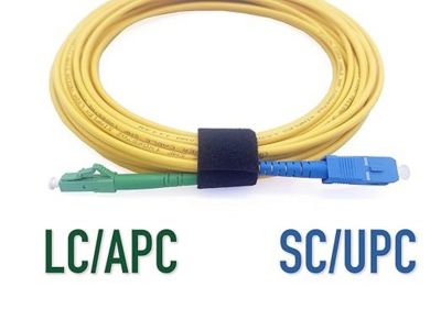 Elfcam - 100m Câble à Fibre Optique SC/UPC à LC/APC Monomode Simplex 9/125um OS2 Jarretière Optique LSZH Jaune
