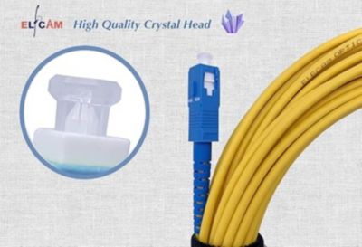 Elfcam - 100m Câble à Fibre Optique SC/UPC à LC/APC Monomode Simplex 9/125um OS2 Jarretière Optique LSZH Jaune