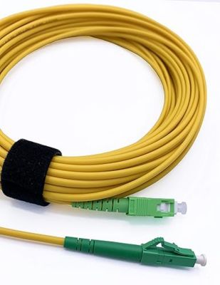 Elfcam - 7m Câble à Fibre Optique SC/APC à LC/APC Monomode Simplex 9/125um OS2 Jarretière Optique LSZH Jaune