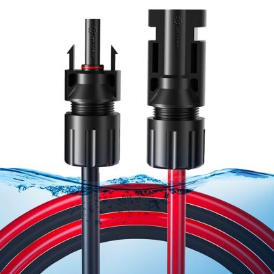 Elfcam - Câble Solaire 6mm² (20m) - 10AWG, 1500V DC, M/F, IP68, Anti-UV, TUV, Rallonge Photovoltaïque Haute Résistance