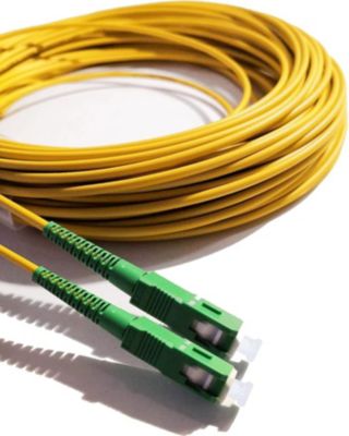 Elfcam - Fibre Optique SC/APC-SC/APC 10m (Jaune), 9/125um Monomode, Haute Perf., Compatible Livebox, SFR, Bbox, Mobistar