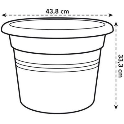 ELHO Pot de fleurs Green Basics cilinder - 43,8 x H 33,8cm - Terre cuite doux