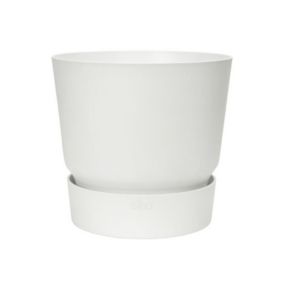 ELHO Pot de fleurs rond Greenville 40 - Exterieur - O 39 x H 36,8 cm - Blanc