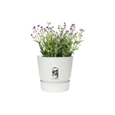 ELHO Pot de fleurs rond Greenville 40 - Exterieur - O 39 x H 36,8 cm - Blanc