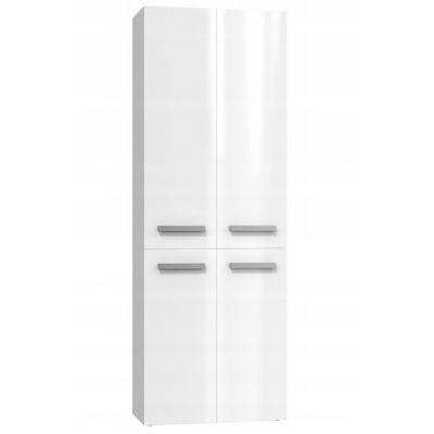 ELLOS - Armoire de salle de bain - 2 paniers, poignées minimalistes - 174x60x30 cm - BLANC BRILLANT