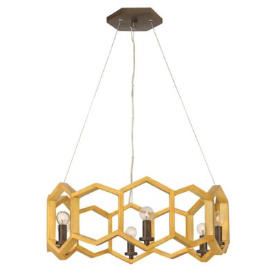 Elstead Moxie - Suspension à 6 ampoules dorées, E14