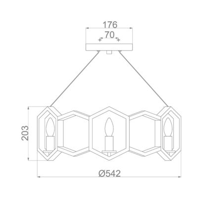 Elstead Moxie - Suspension à 6 ampoules dorées, E14