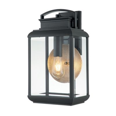 Elstead Quoizel Byron Lanterne murale d'extérieur graphite avec réflecteur en étain, IP44
