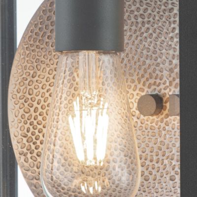 Elstead Quoizel Byron Lanterne murale d'extérieur graphite avec réflecteur en étain, IP44