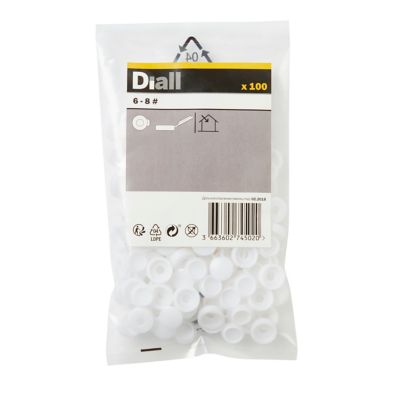 Embout blanc à clipser ø6-8 mm - 100 pièces