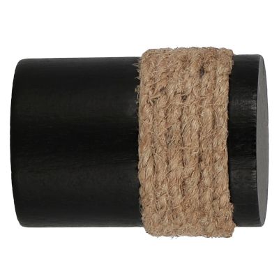 Embout bouchon corde pour barre à rideau Lamia bois de hêtre noir Ø28mm GoodHome