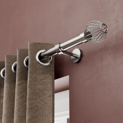 Embout boule cage pour barre à rideau Easy-Fit Athens métal gris Ø28mm GoodHome