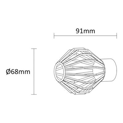 Embout boule cage pour barre à rideau Easy-Fit Athens métal gris Ø28mm GoodHome