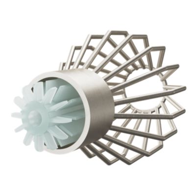 Embout boule cage pour barre à rideau Easy-Fit Athens métal gris Ø28mm GoodHome