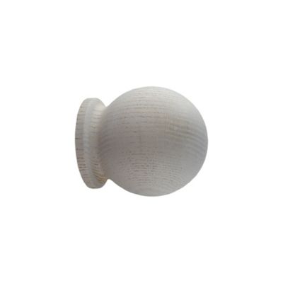 Embout boule pleine pour barre à rideau GoodHome 28 mm Chalki blanc