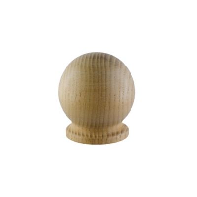 Embout boule pleine pour barre à rideau GoodHome 28 mm Symi naturel