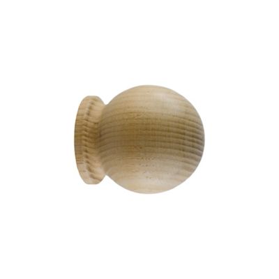 Embout boule pleine pour barre à rideau GoodHome 28 mm Symi naturel