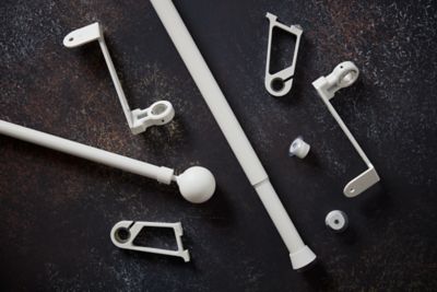 Embout boule pour barre à rideau blanc mat Ikaria blanc