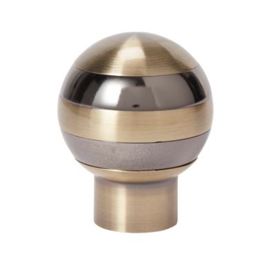 Embout boule pour barre à rideau GoodHome bicolore 28 mm Antiki or