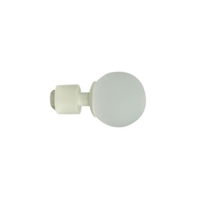 Embout boule pour barre à rideau GoodHome en verre 19 mm Anafi blanc