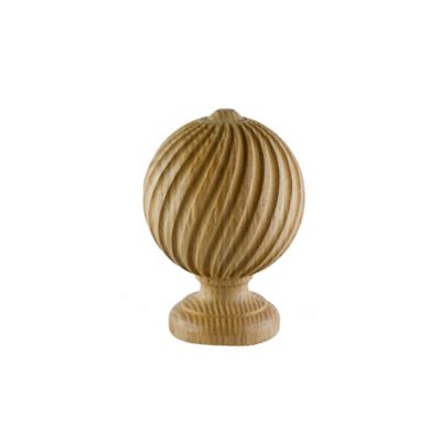 Embout boule striée pour barre à rideau GoodHome 28 mm Symi naturel