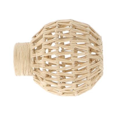 Embout cage pour barre à rideau Volos bois de hêtre blanc Ø28mm GoodHome