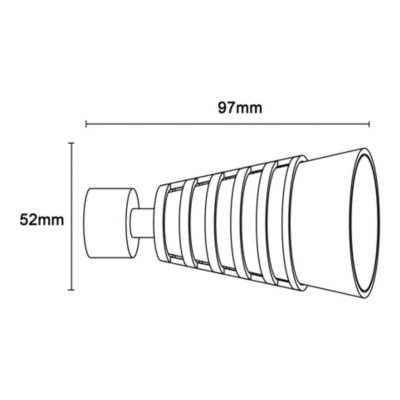 Embout cône pour barre à rideau GoodHome 19 mm Anafi blanc