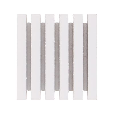Embout cube strié pour barre à rideau bois de hêtre blanc Ø28mm Mobois