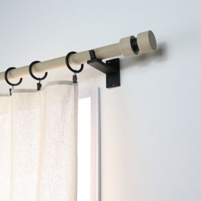 Embout cylindre pour barre à rideau bois de hêtre, noir mat Ø28mm Mobois