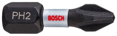Embout pour visseuse Bosch 2607001535 Embout De Vissage Qualité Extra-Dure  Ph 2, 89 Mm Entraînement Iso 1173 E6.3, Queue Six-Pans Mâle 1/4, 3 Pièces