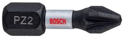 Embout de vissage torsion impact PZ2 25 mm Bosch - 2 pièces