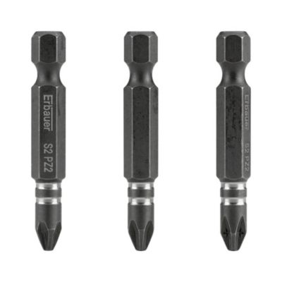 Embout de vissage torsion impact PZ2 50mm Erbauer - 3 pièces
