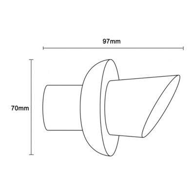 Embout flame pour barre à rideau Easy-Fit Araxos métal noir Ø28mm GoodHome