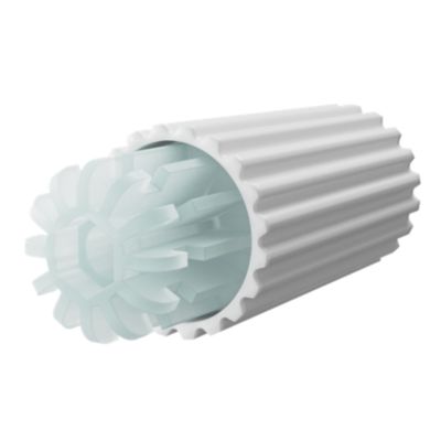 Embout plat strié pour barre à rideau Easy-Fit Anafi métal blanc Ø28mm GoodHome