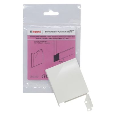 Embout sabot droit pour plinthe CELIANE Déco blanc 82 x 12,5 mm Legrand