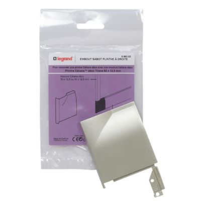 Embout sabot droit pour plinthe CELIANE Déco titane 82 x 12,5 mm Legrand