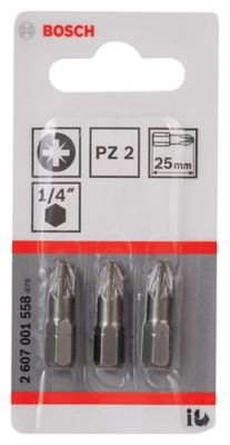 Embout XH Pozidriv PZ2 25 mm - 3 pièces