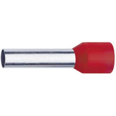 Embouts de fils isolés 10 mm² x 12 mm, 22 mm, rouge, lot de 100