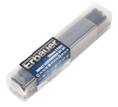Embouts de vissage impact assortis 150 mm Erbauer - 9 pièces