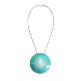 Embrasse à rideau aimanté rond coloris turquoise