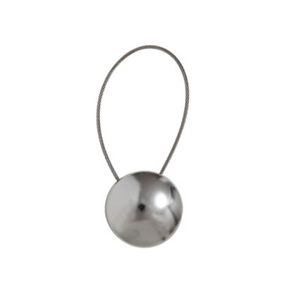 2 Attaches Pour Rideaux Sans Perçage - Longueur Réglable 30 Cm - Polyester Gris Argenté - Installation Facile Et Esthétique