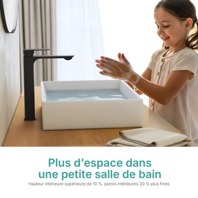 EMKE Lavabo en Céramique Blanc 510x370x110 mm, Vasque Carrée, Posable