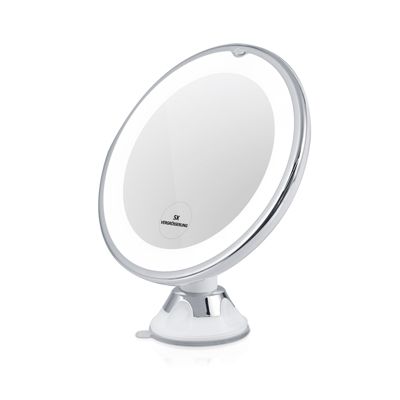 Miroir Cosmétique Lumineux Avec Grossissement 30x - Éclairage 3 Couleurs, Batterie 2000mAh, Support Téléphone - Blanc