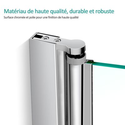 EMKE Pare de baignoire en 6 mm verre securit Paroi de douche pliable pour baignoire, 130x140cm,Revêtement Nano facile à nettoyer