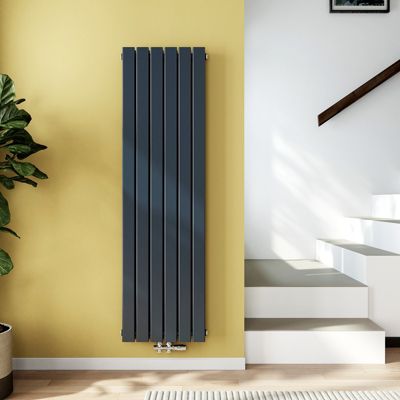 EMKE Radiateur eau chaude en acier Tube Plat Radiateur Mural Anthracite 160x46cm 1490W Double Couche