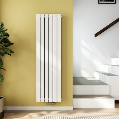 EMKE Radiateur eau chaude en acier Tube Plat Radiateur Mural Blanc 160x46cm 1490W Double Couche