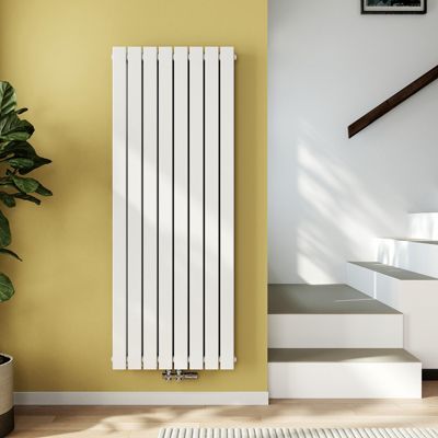 EMKE Radiateur eau chaude en acier Tube Plat Radiateur Mural Blanc 160x62cm 1988W Double Couche