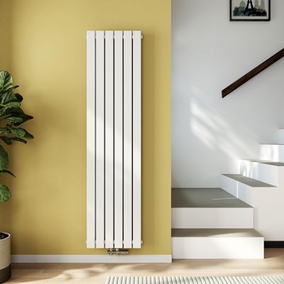 EMKE Radiateur eau chaude en acier Tube Plat Radiateur Mural Blanc 180x46cm 1670W Double Couche