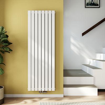 EMKE Radiateur eau chaude en acier Tube Plat Radiateur Mural Blanc 180x62cm 2227W Double Couche